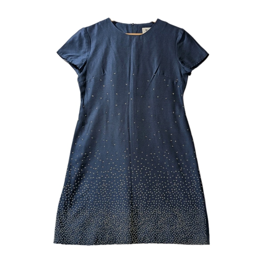 Jeffrey & Dara Petite Blue Studded Shift Dress Size 4 Vintage 90s/Y2K USA Made‎
